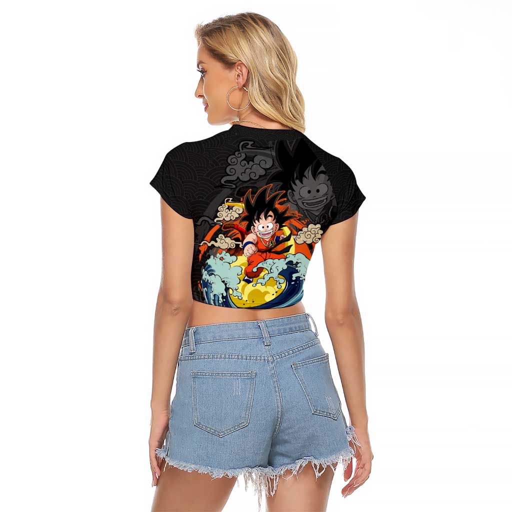 Goku Kid - Dragon Ball Raglan Cropped T Shirt Anime Style - The Mazicc