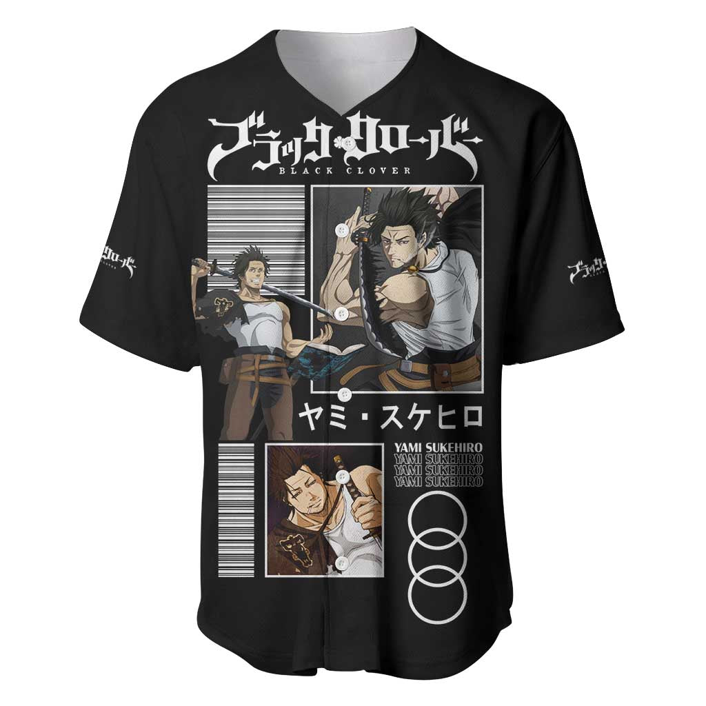 Yami Sukehiro - Black Clover Baseball Jersey Anime Style