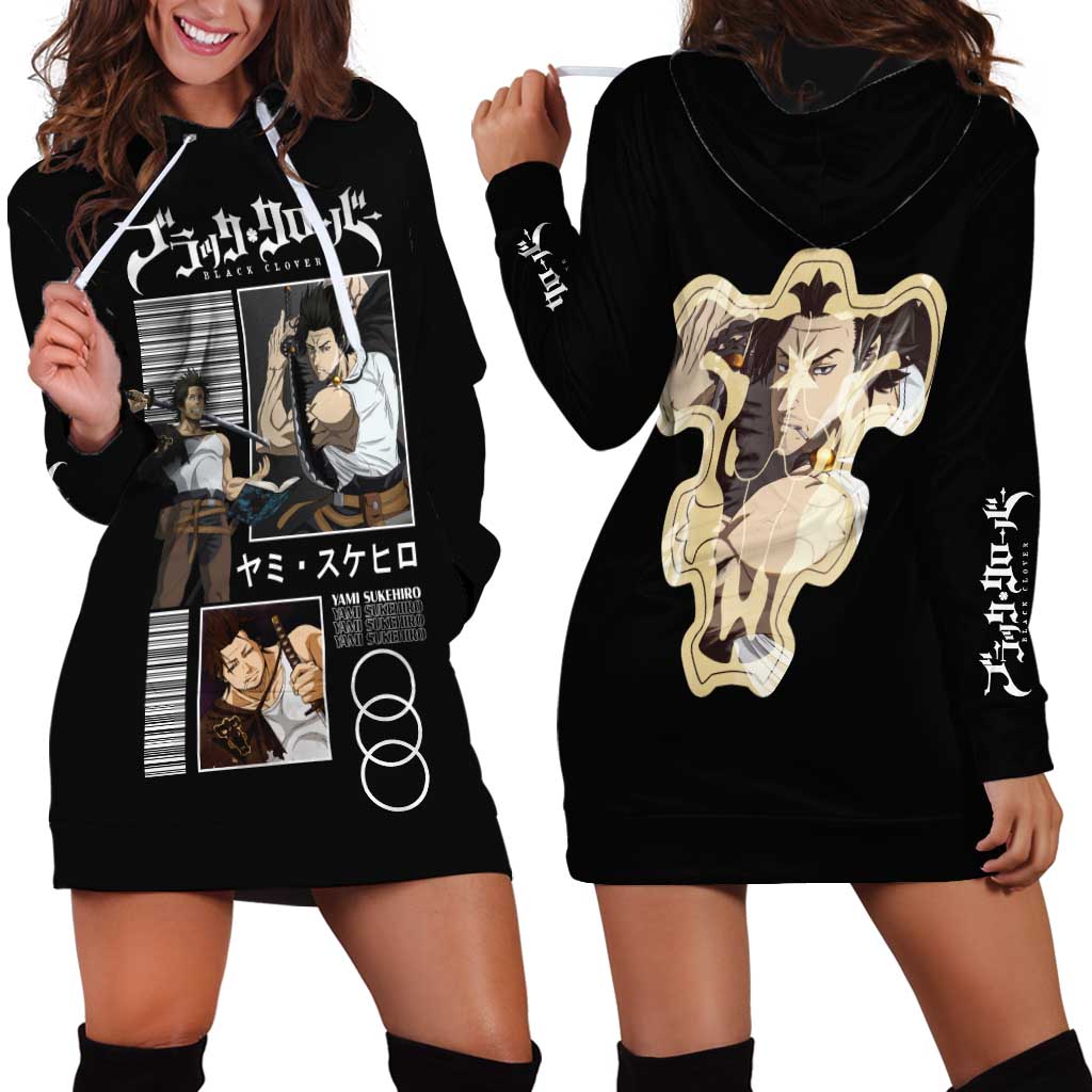 Yami Sukehiro - Black Clover Hoodie Dress Anime Style