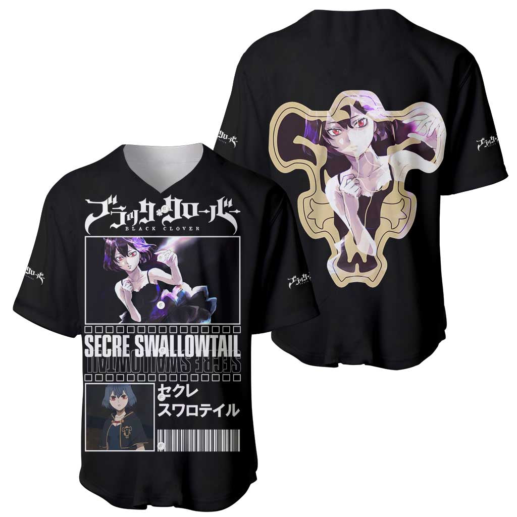 Secre Swallowtail - Black Clover Baseball Jersey Anime Style