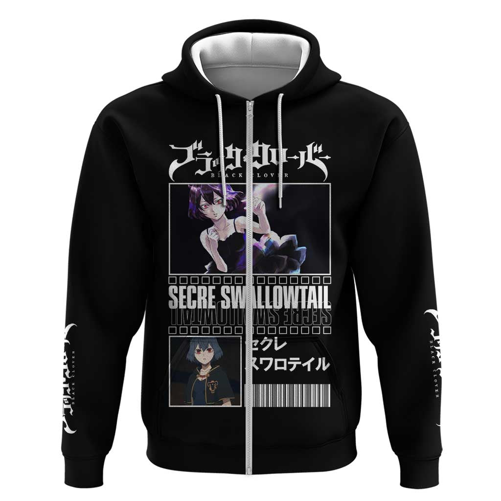 Secre Swallowtail - Black Clover Zip Hoodie Anime Style
