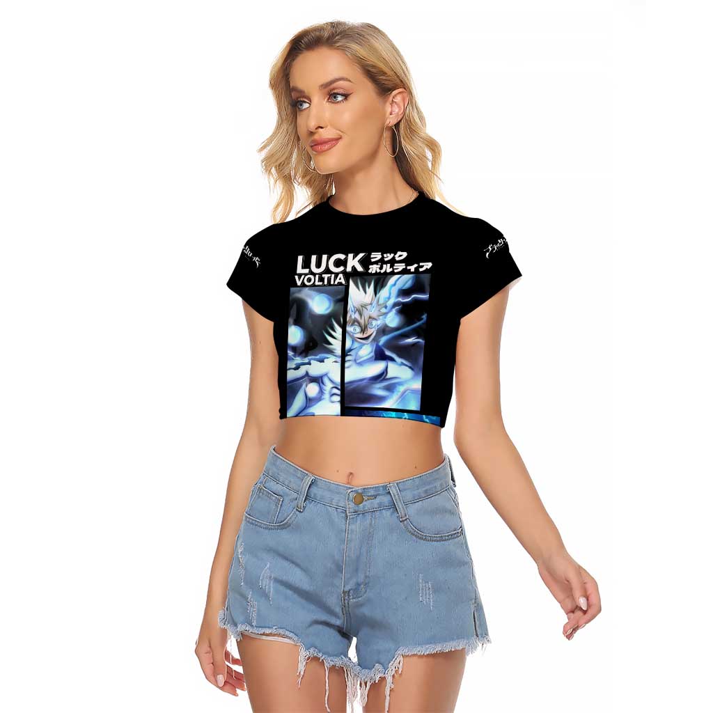 Luck Voltia - Black Clover Raglan Cropped T Shirt Anime Style