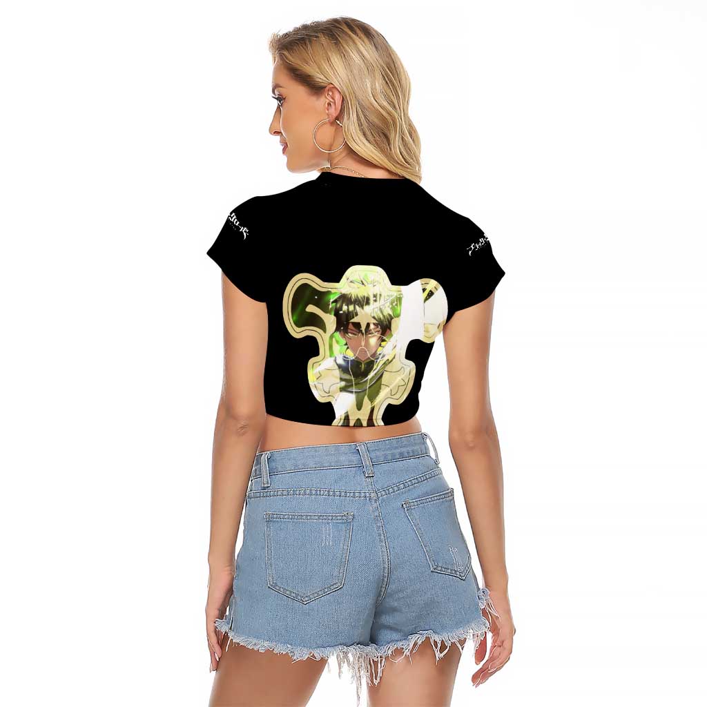 Yuno Grinberryall - Black Clover Raglan Cropped T Shirt Anime Style