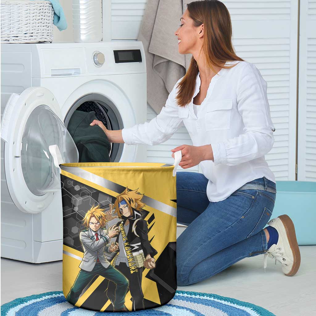 Denki Kaminari Laundry Basket Bold Anime Action Illustration with Electric Lightning Effects