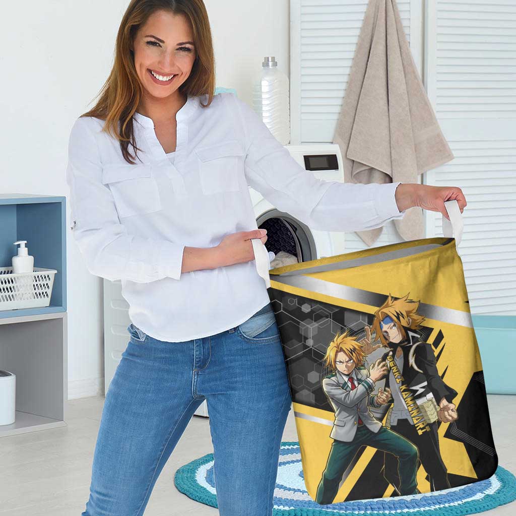 Denki Kaminari Laundry Basket Bold Anime Action Illustration with Electric Lightning Effects