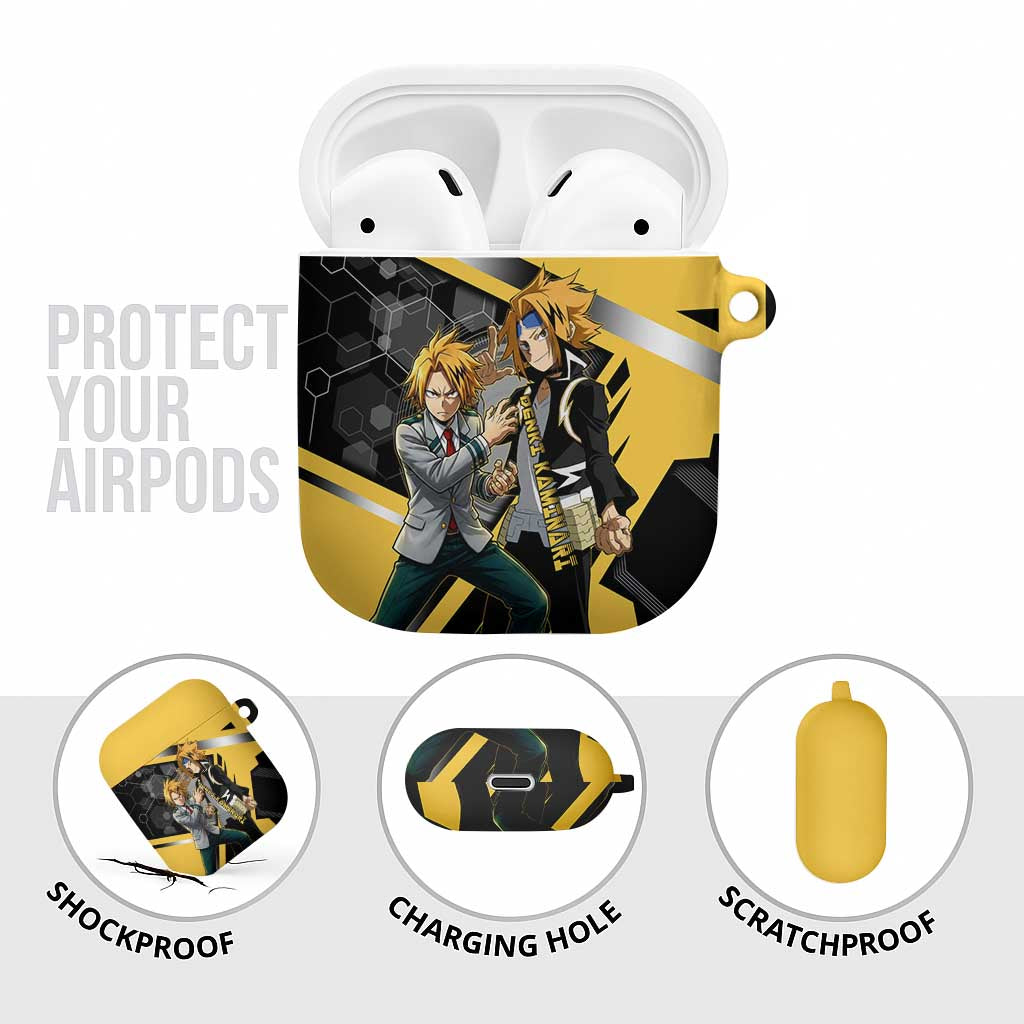 Denki Kaminari AirPods Case Bold Anime Action Illustration with Electric Lightning Effects