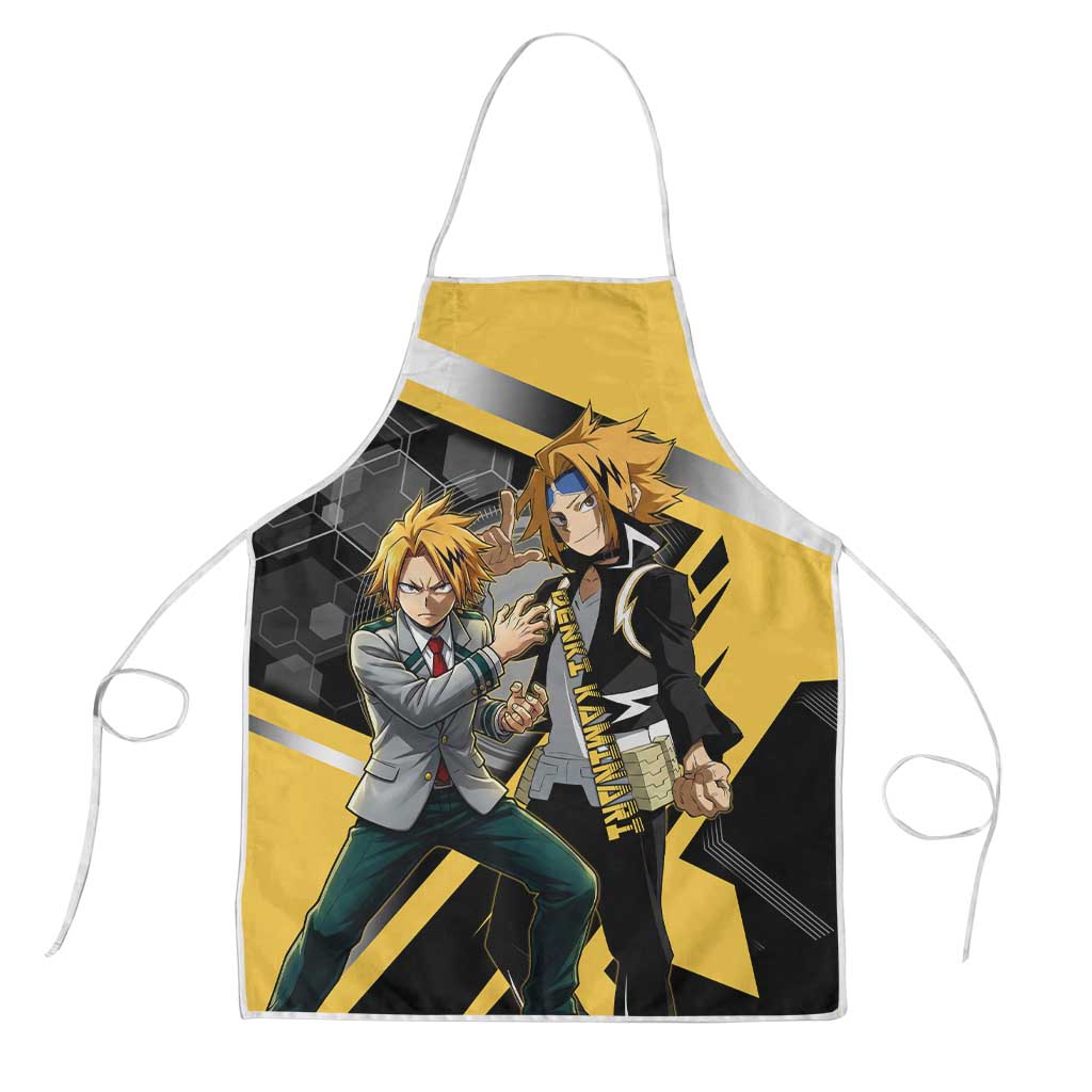 Denki Kaminari Apron Bold Anime Action Illustration with Electric Lightning Effects