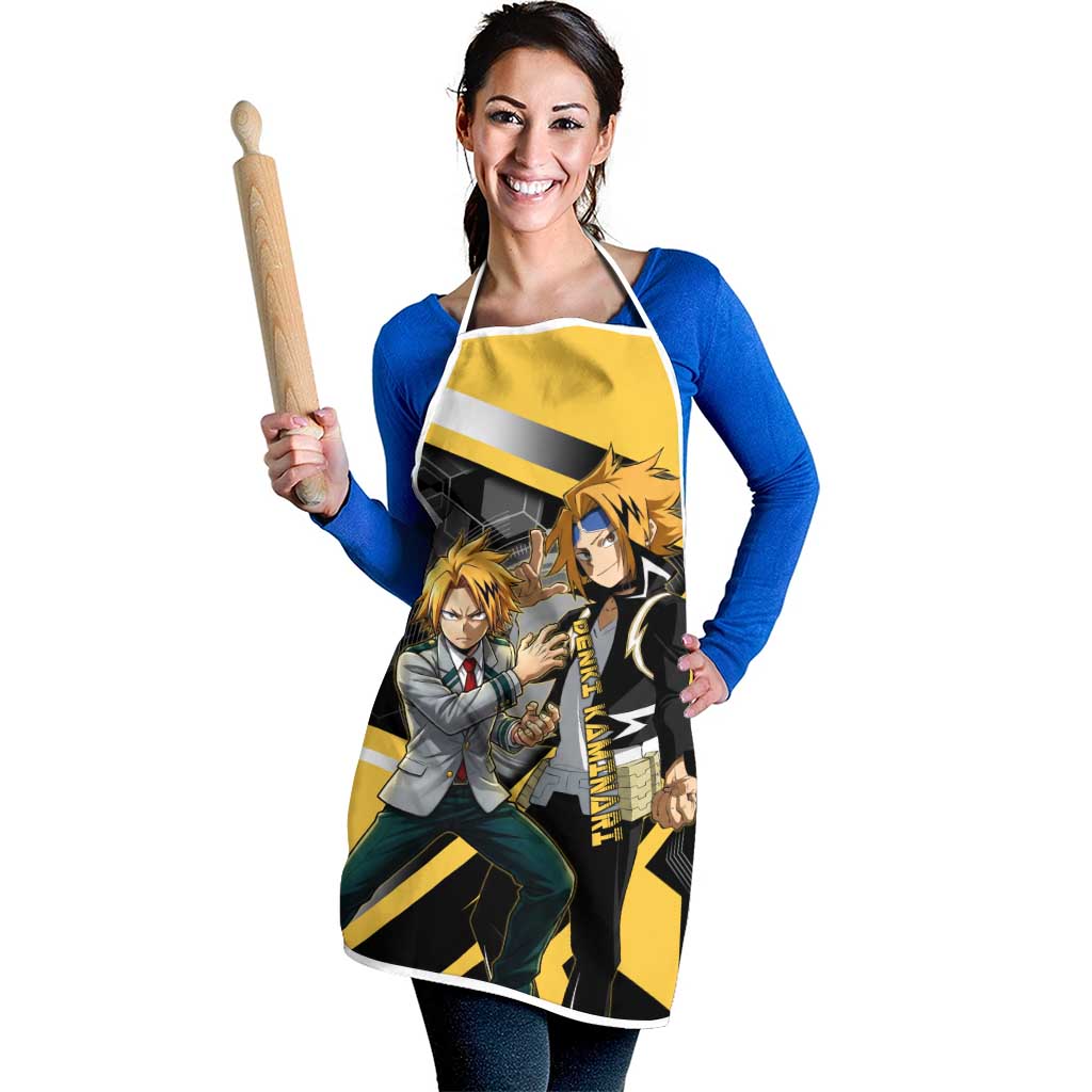 Denki Kaminari Apron Bold Anime Action Illustration with Electric Lightning Effects