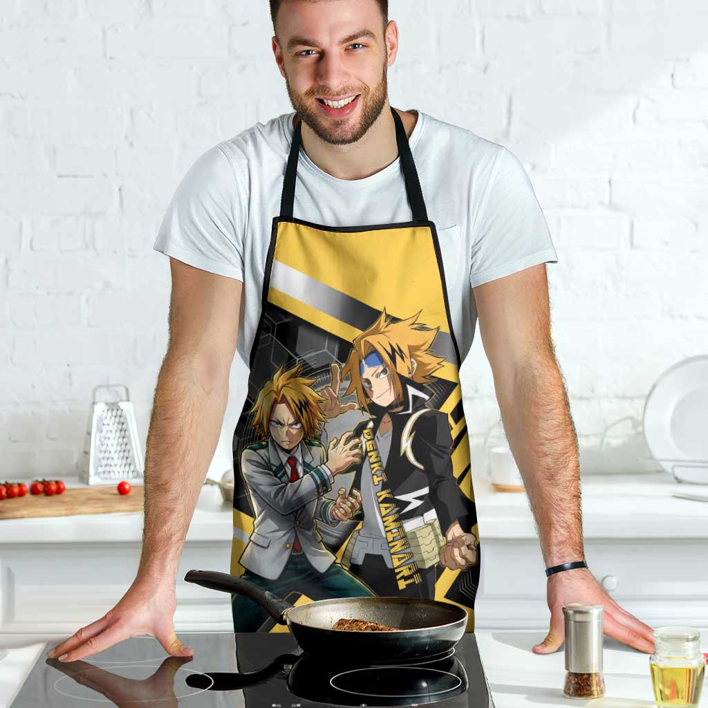 Denki Kaminari Apron Bold Anime Action Illustration with Electric Lightning Effects