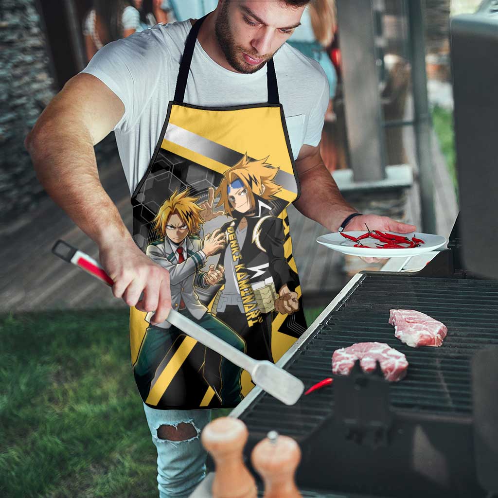 Denki Kaminari Apron Bold Anime Action Illustration with Electric Lightning Effects