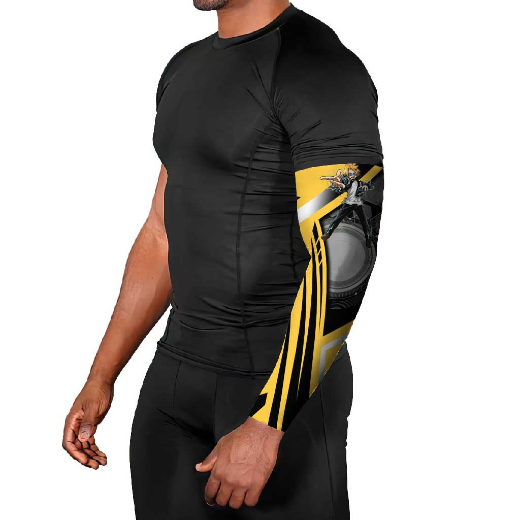 Denki Kaminari Arm Sleeves Bold Anime Action Illustration with Electric Lightning Effects