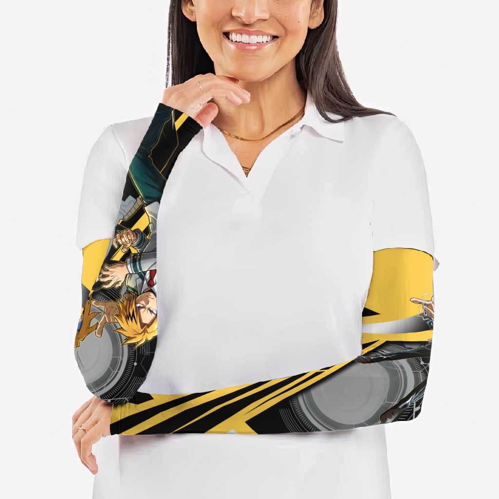 Denki Kaminari Arm Sleeves Bold Anime Action Illustration with Electric Lightning Effects