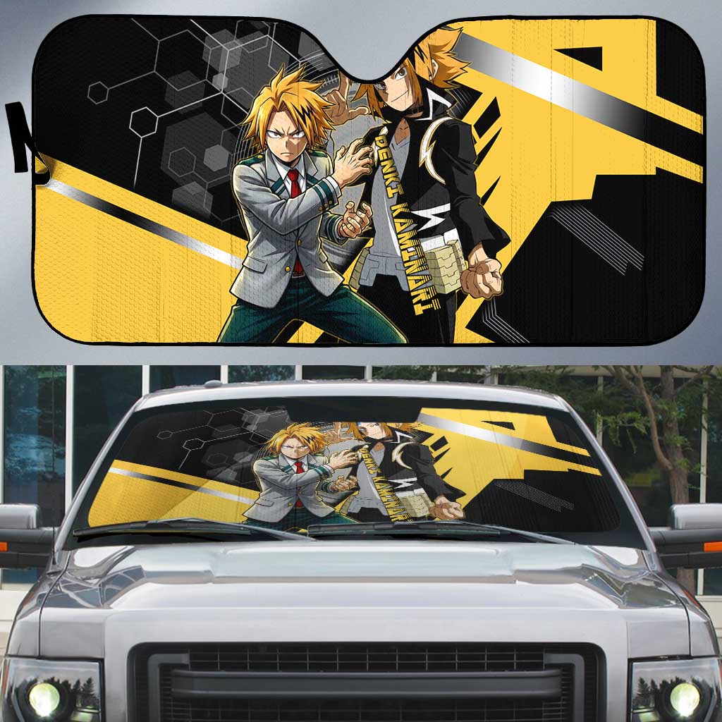 Denki Kaminari Auto Sun Shade Bold Anime Action Illustration with Electric Lightning Effects