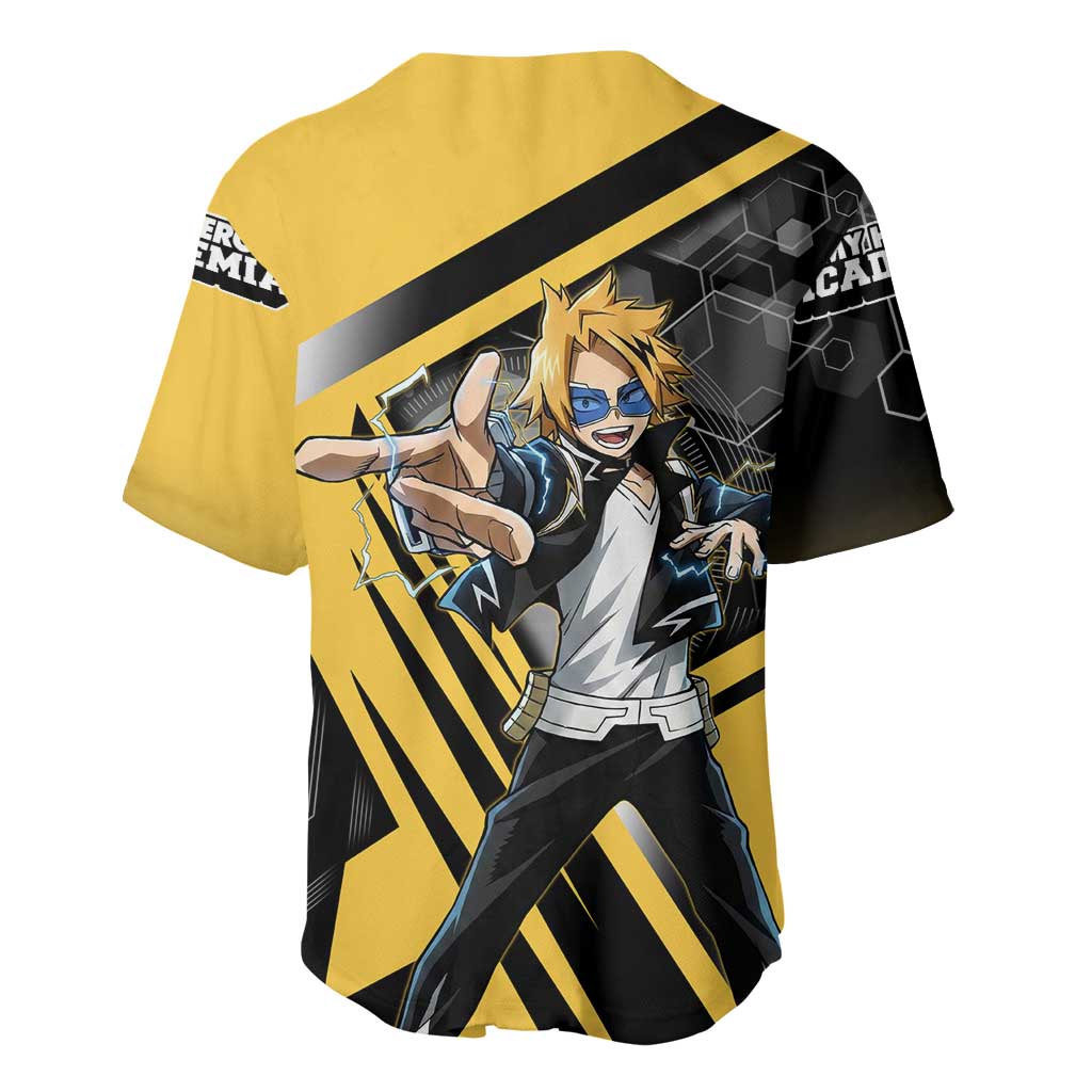 Denki Kaminari Baseball Jersey Bold Anime Action Illustration with Electric Lightning Effects