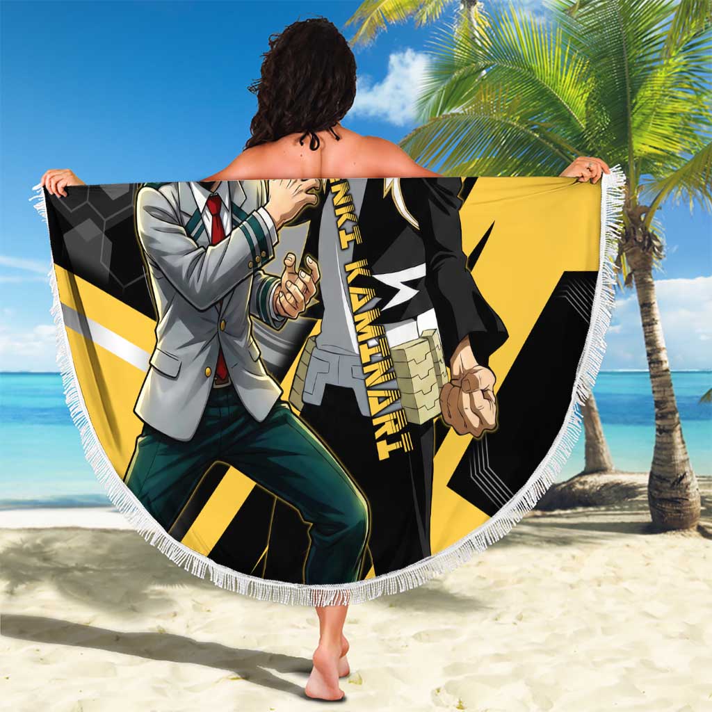Denki Kaminari Beach Blanket Bold Anime Action Illustration with Electric Lightning Effects
