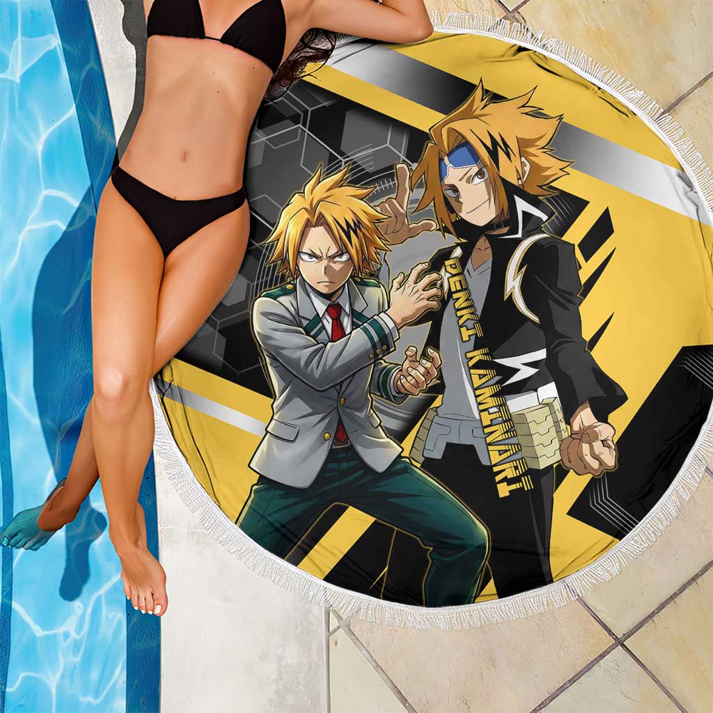 Denki Kaminari Beach Blanket Bold Anime Action Illustration with Electric Lightning Effects