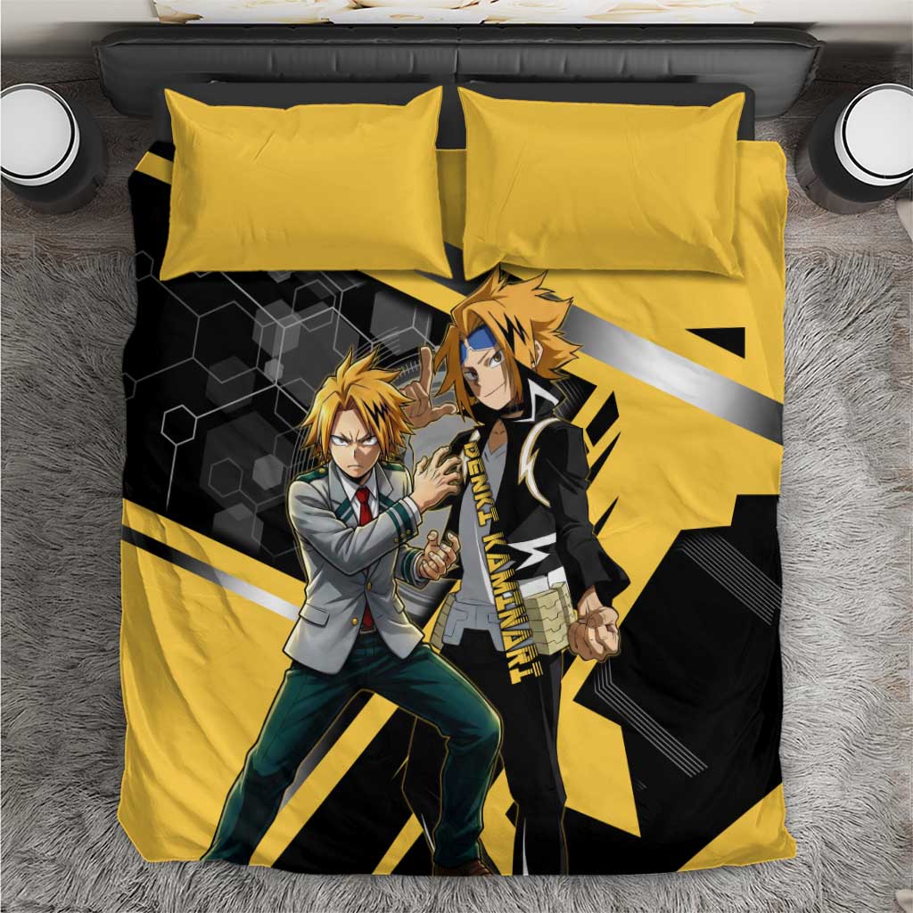 Denki Kaminari Bedding Set Bold Anime Action Illustration with Electric Lightning Effects