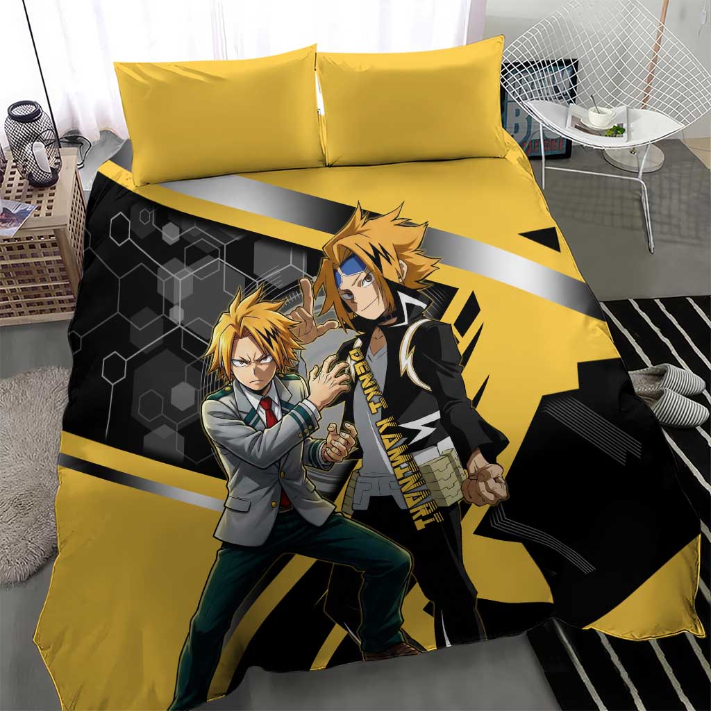 Denki Kaminari Bedding Set Bold Anime Action Illustration with Electric Lightning Effects