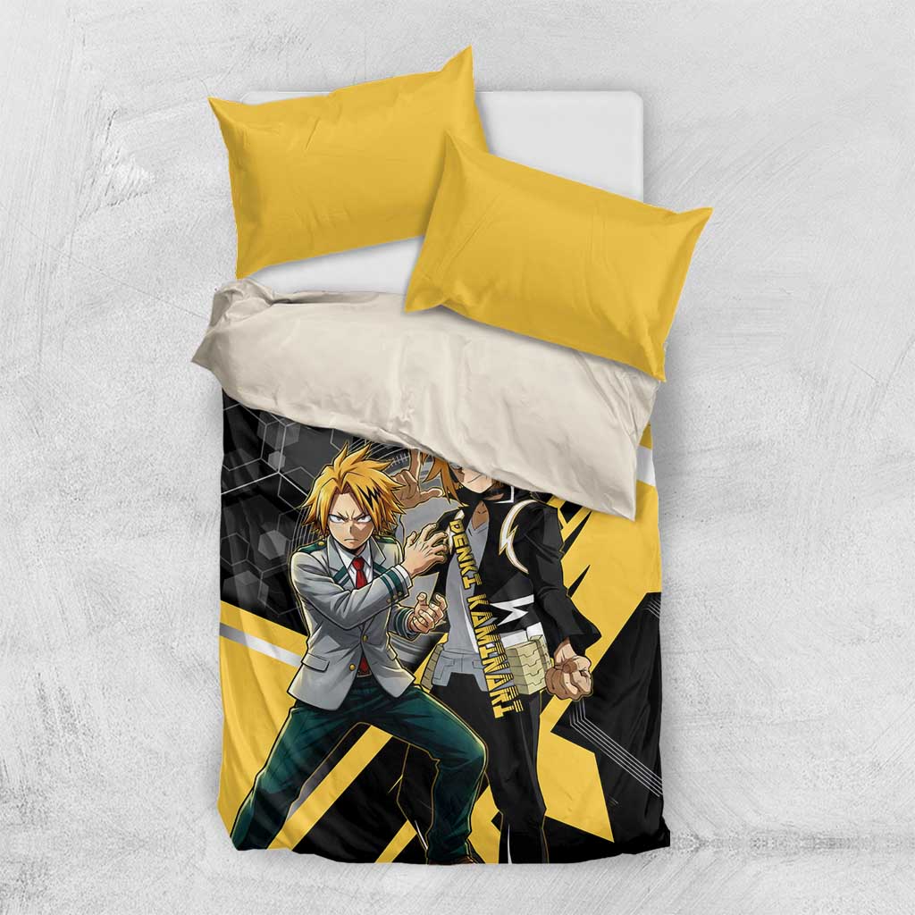 Denki Kaminari Bedding Set Bold Anime Action Illustration with Electric Lightning Effects
