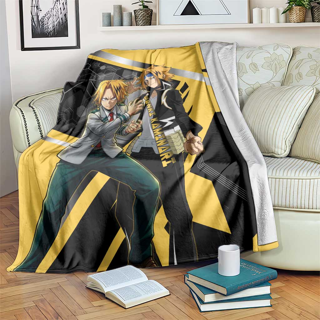 Denki Kaminari Blanket Bold Anime Action Illustration with Electric Lightning Effects