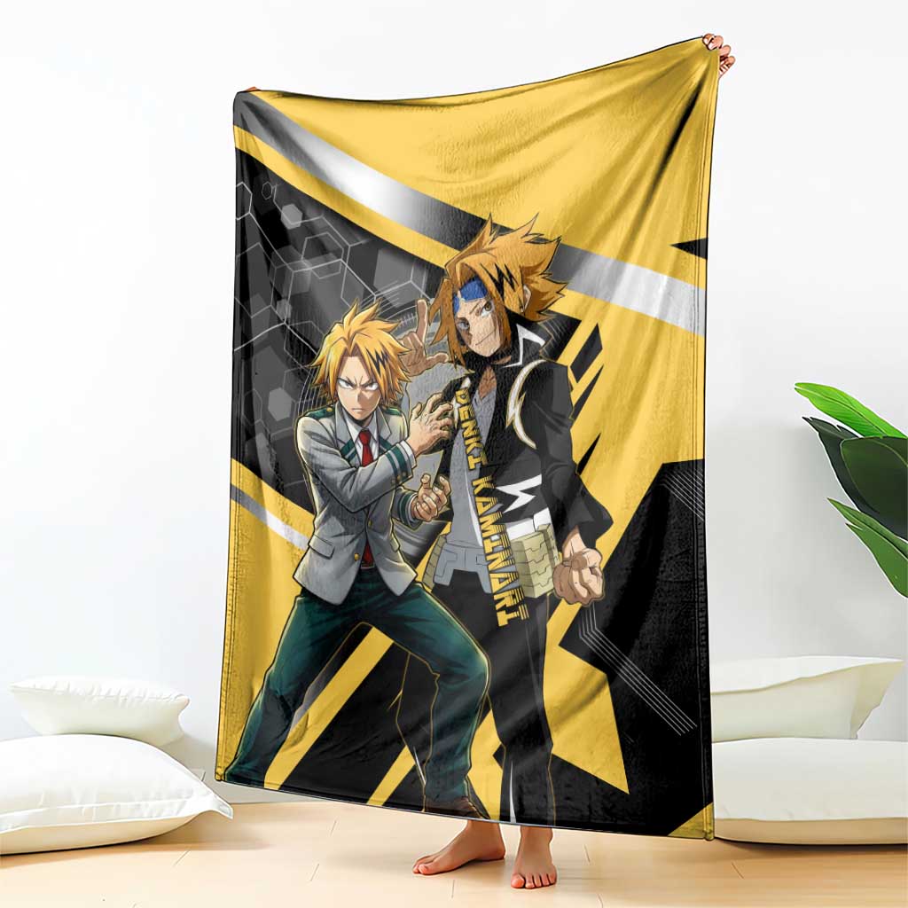 Denki Kaminari Blanket Bold Anime Action Illustration with Electric Lightning Effects