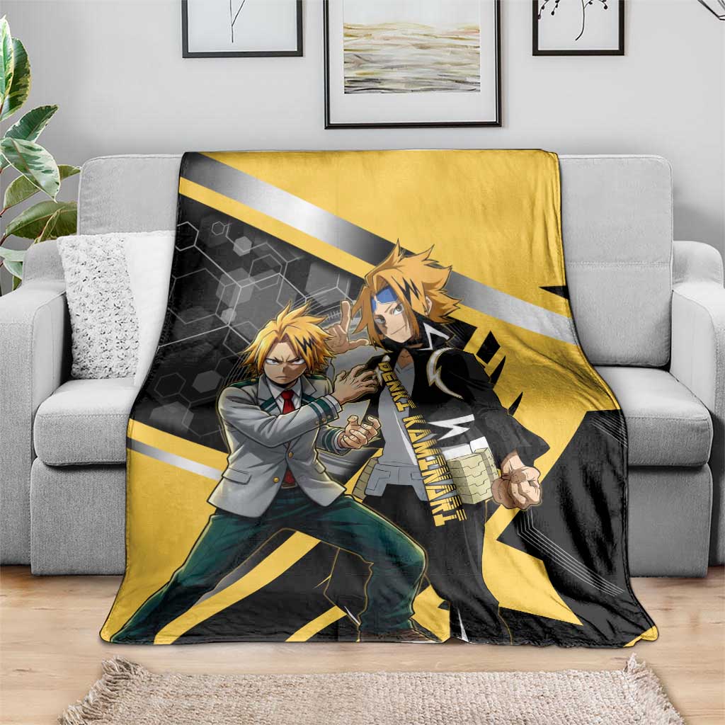Denki Kaminari Blanket Bold Anime Action Illustration with Electric Lightning Effects