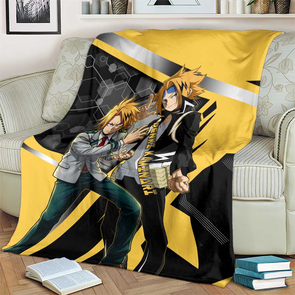Denki Kaminari Blanket Bold Anime Action Illustration with Electric Lightning Effects