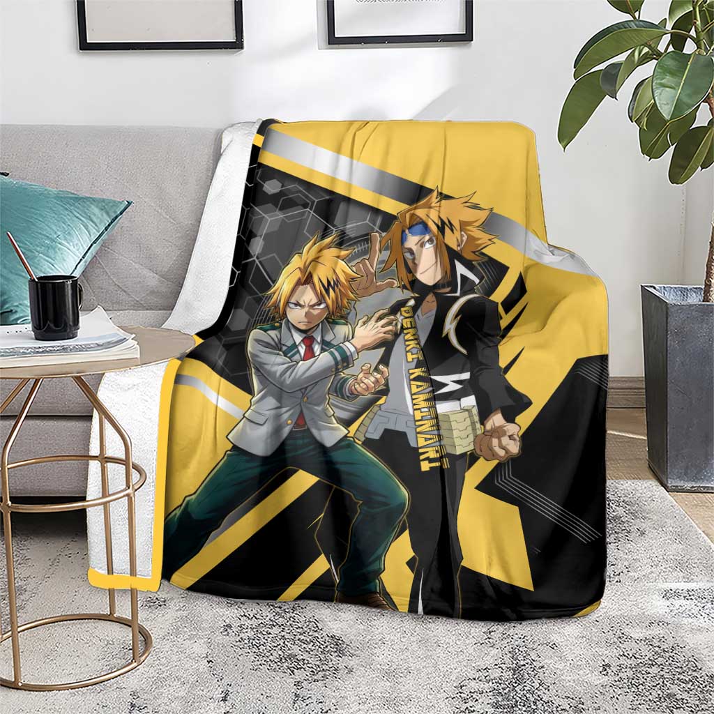 Denki Kaminari Blanket Bold Anime Action Illustration with Electric Lightning Effects