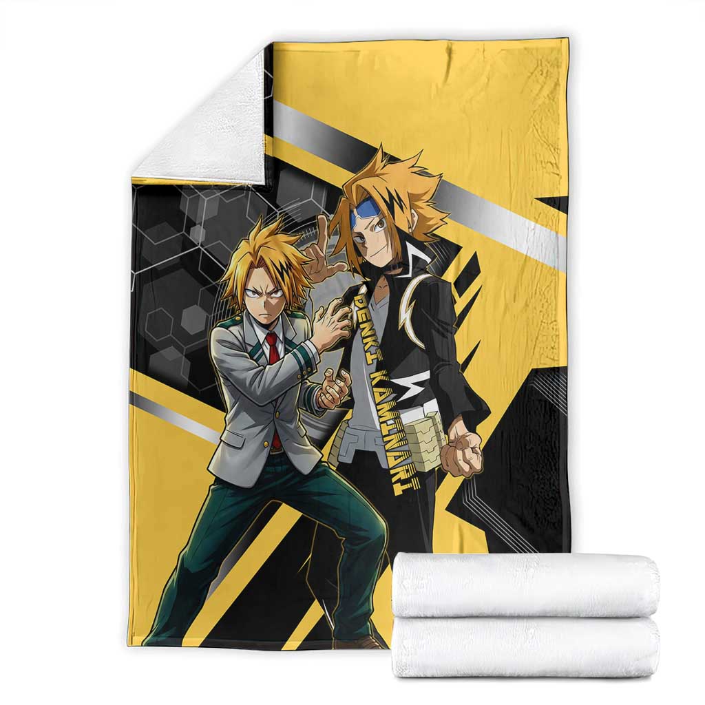 Denki Kaminari Blanket Bold Anime Action Illustration with Electric Lightning Effects