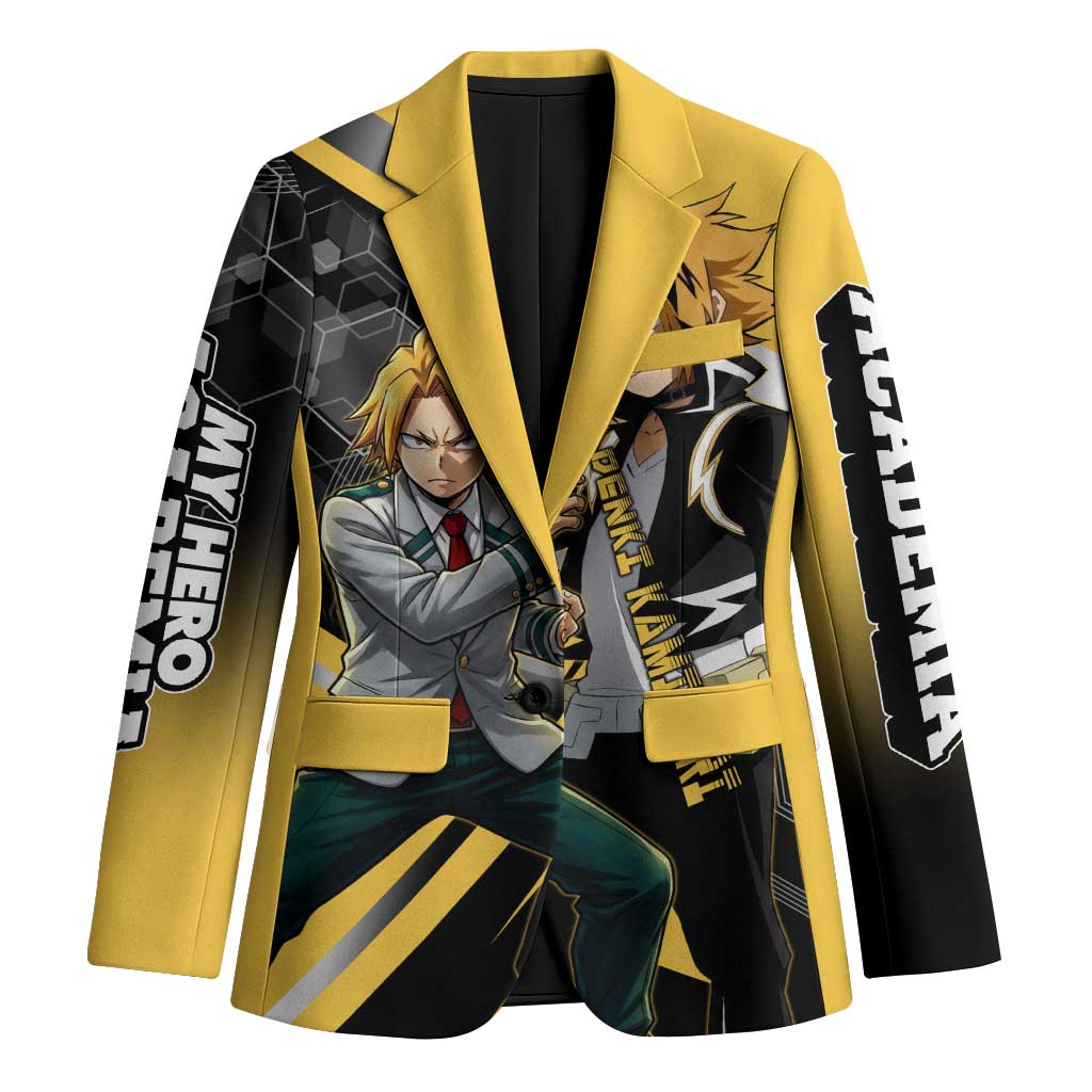 Denki Kaminari Blazer Bold Anime Action Illustration with Electric Lightning Effects