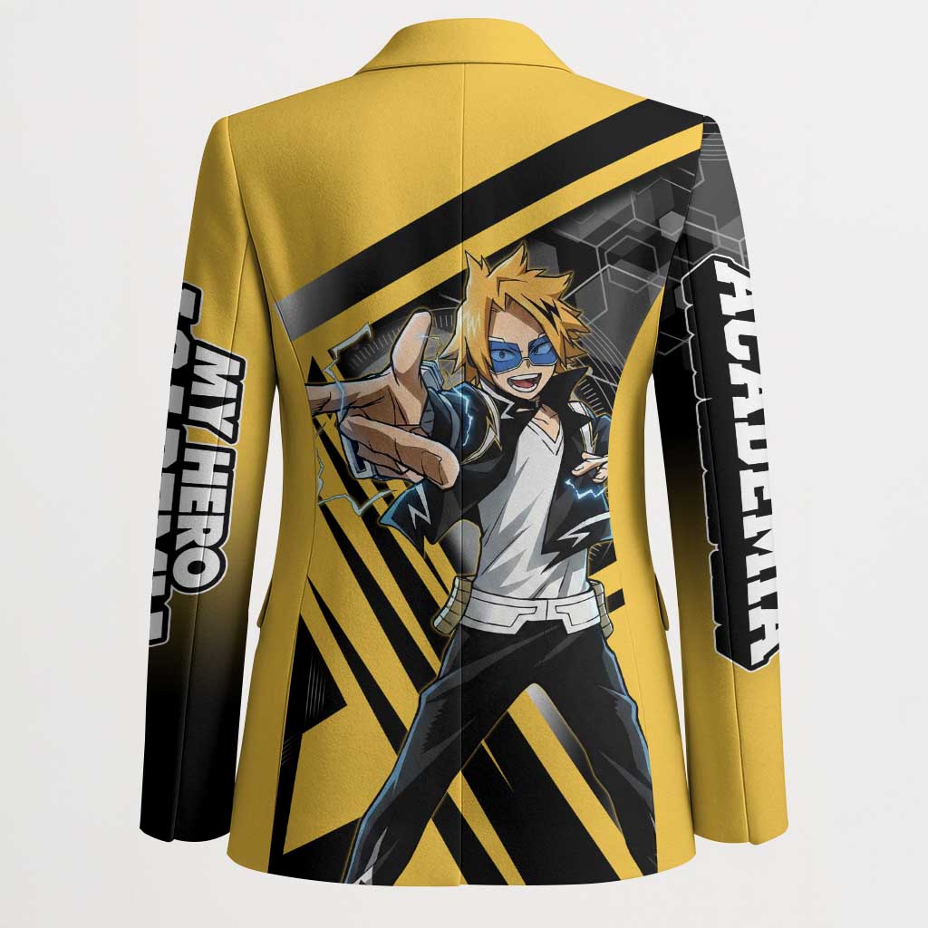 Denki Kaminari Blazer Bold Anime Action Illustration with Electric Lightning Effects