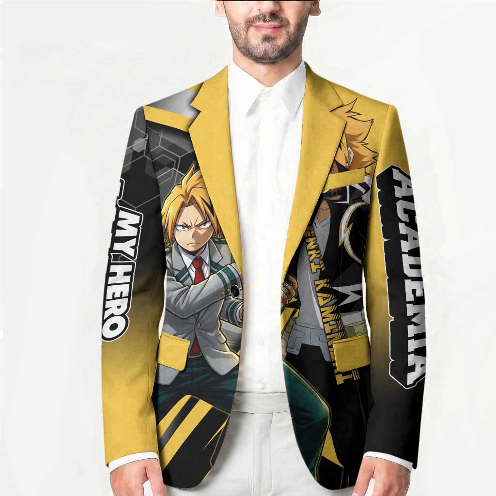 Denki Kaminari Blazer Bold Anime Action Illustration with Electric Lightning Effects