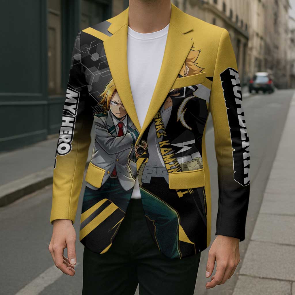 Denki Kaminari Blazer Bold Anime Action Illustration with Electric Lightning Effects