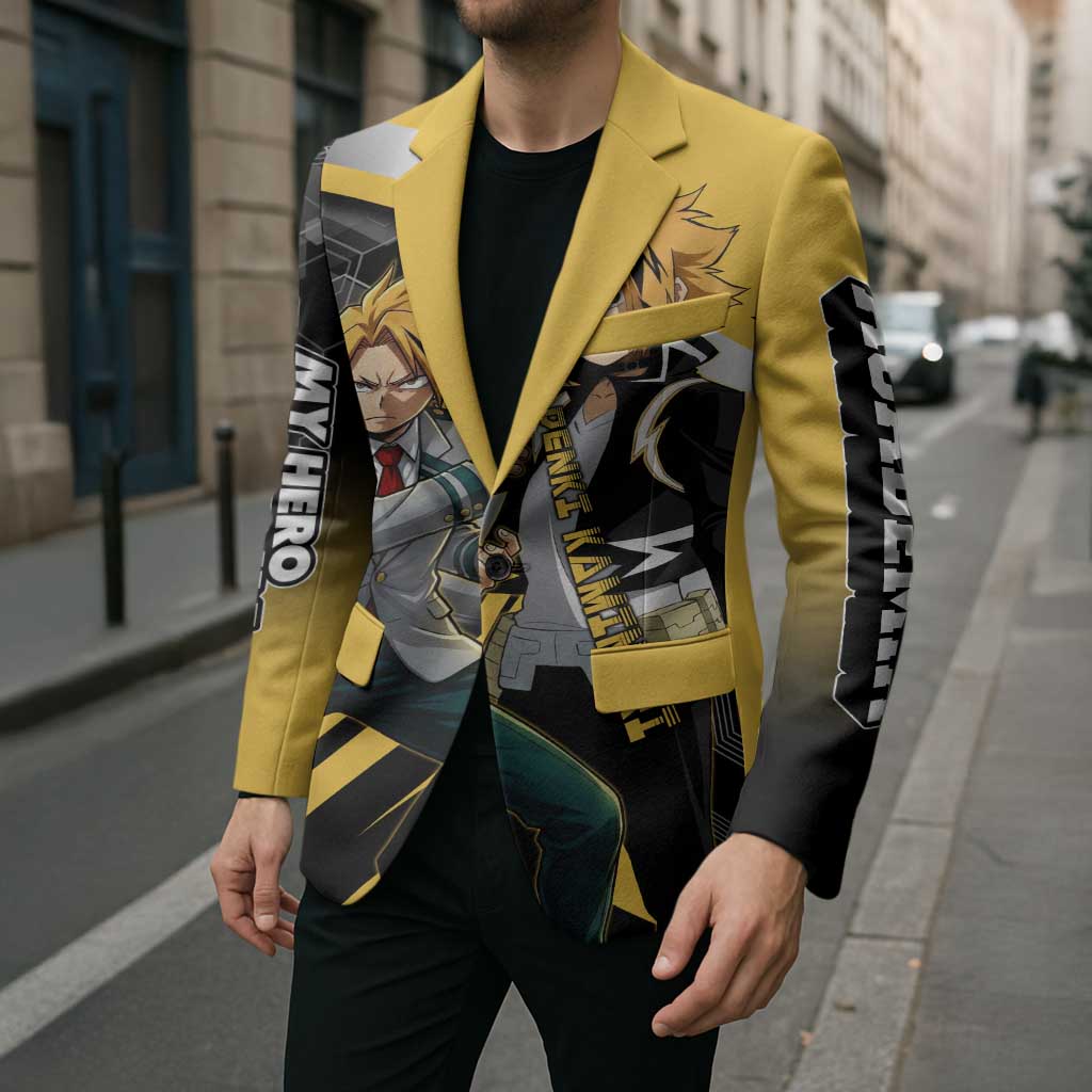 Denki Kaminari Blazer Bold Anime Action Illustration with Electric Lightning Effects