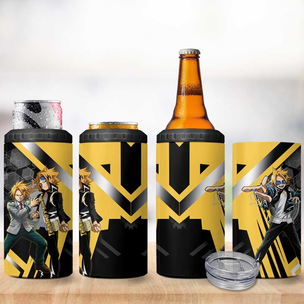 Denki Kaminari 4 in 1 Can Cooler Tumbler Bold Anime Action Illustration with Electric Lightning Effects