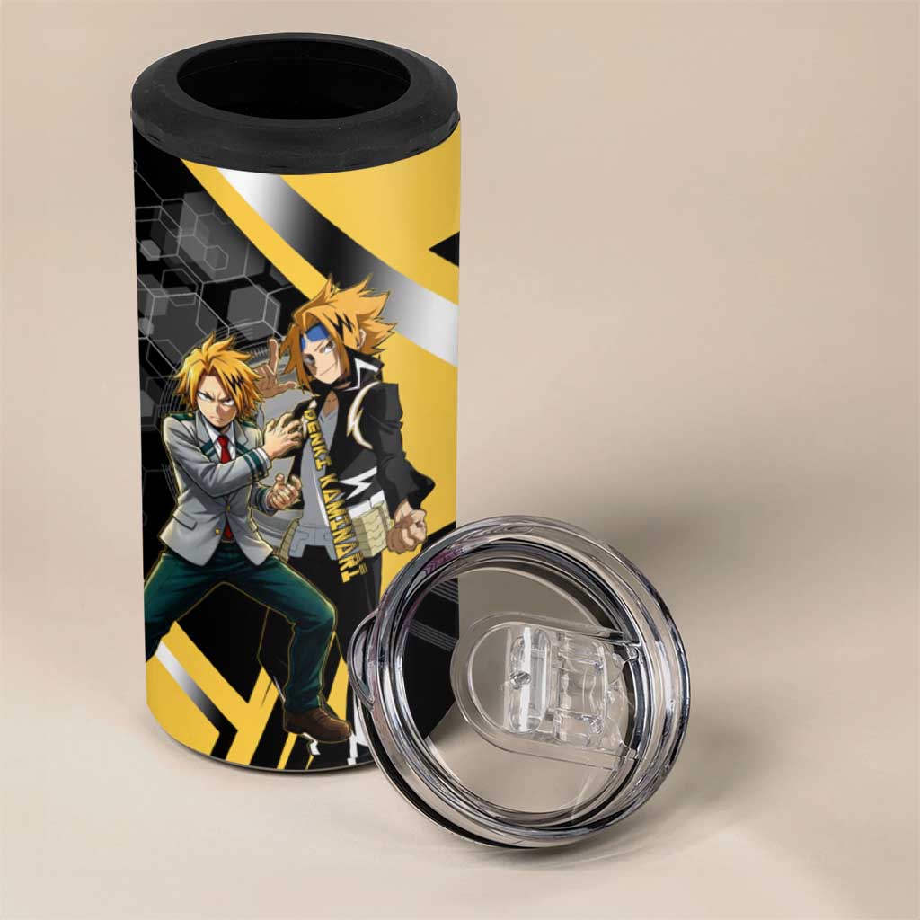 Denki Kaminari 4 in 1 Can Cooler Tumbler Bold Anime Action Illustration with Electric Lightning Effects
