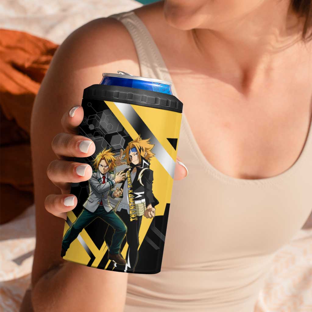 Denki Kaminari 4 in 1 Can Cooler Tumbler Bold Anime Action Illustration with Electric Lightning Effects