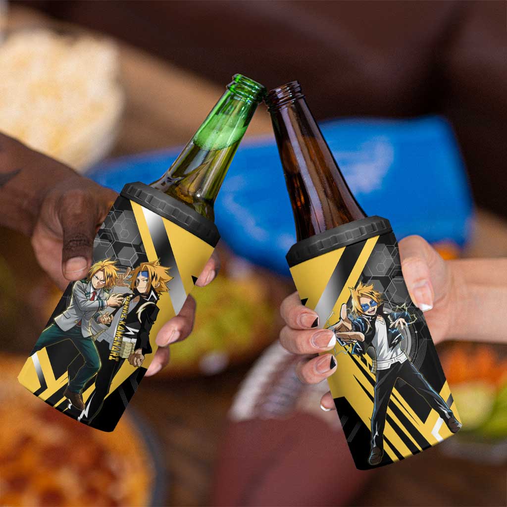 Denki Kaminari 4 in 1 Can Cooler Tumbler Bold Anime Action Illustration with Electric Lightning Effects