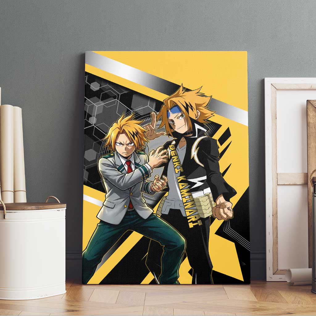 Denki Kaminari Canvas Wall Art Bold Anime Action Illustration with Electric Lightning Effects