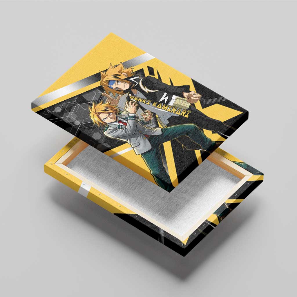 Denki Kaminari Canvas Wall Art Bold Anime Action Illustration with Electric Lightning Effects