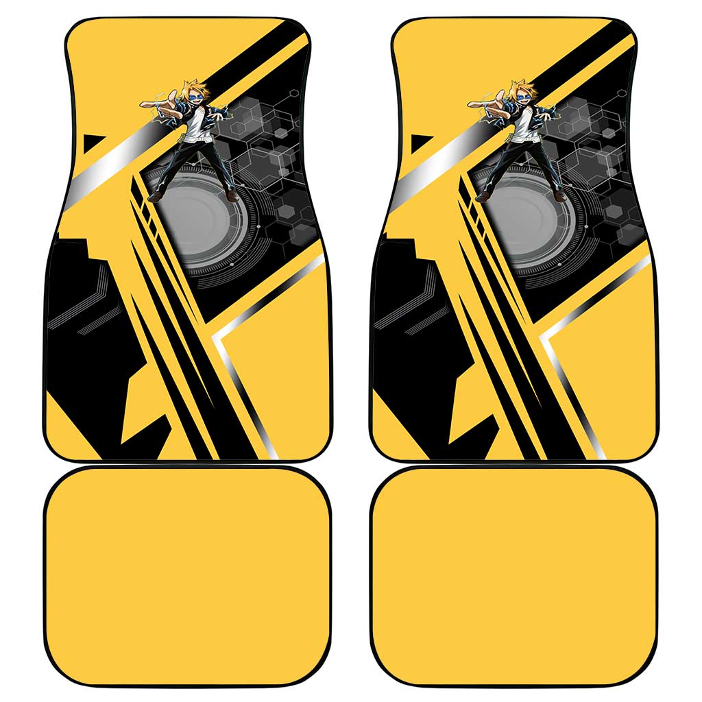 Denki Kaminari Car Mats Bold Anime Action Illustration with Electric Lightning Effects