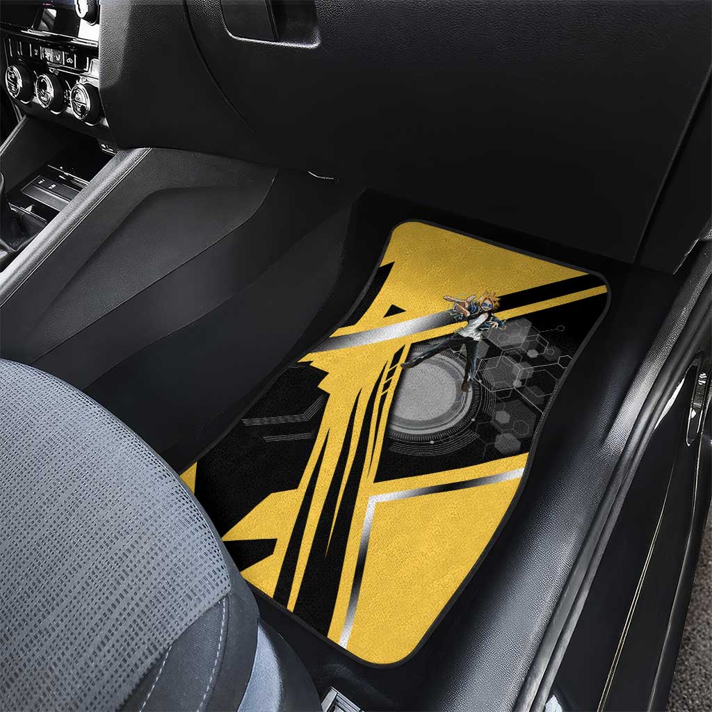 Denki Kaminari Car Mats Bold Anime Action Illustration with Electric Lightning Effects