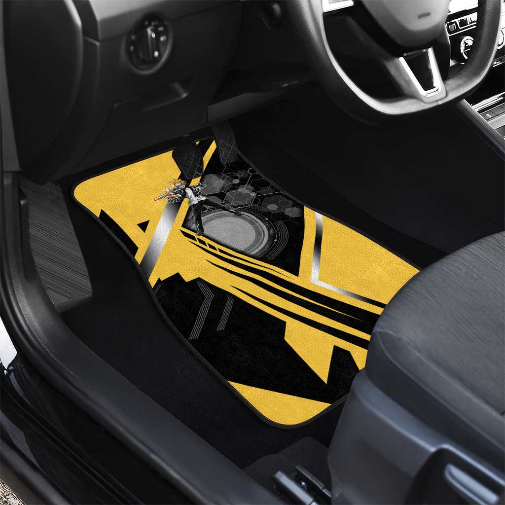 Denki Kaminari Car Mats Bold Anime Action Illustration with Electric Lightning Effects