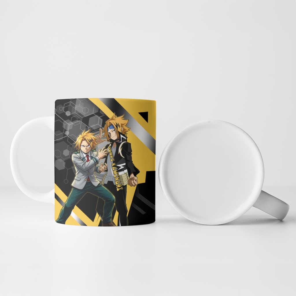 Denki Kaminari Ceramic Mug Bold Anime Action Illustration with Electric Lightning Effects