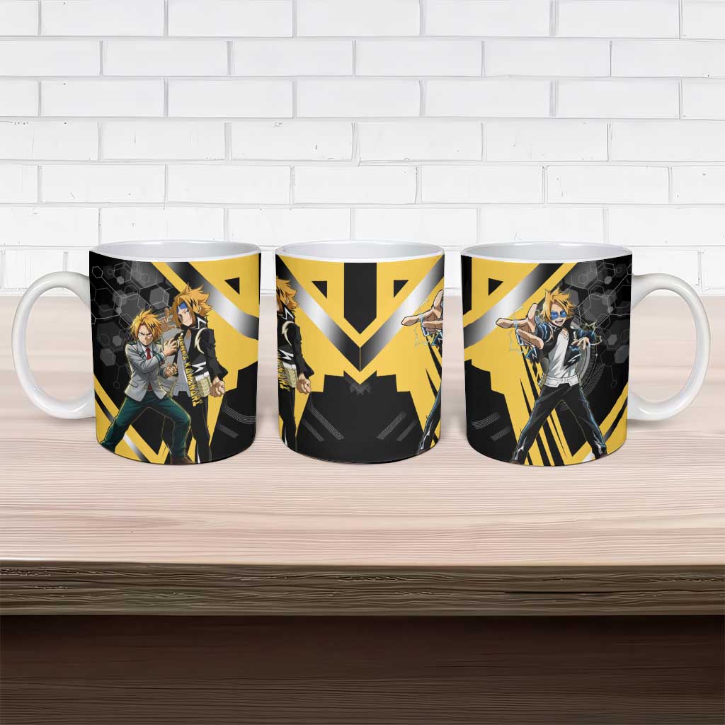 Denki Kaminari Ceramic Mug Bold Anime Action Illustration with Electric Lightning Effects