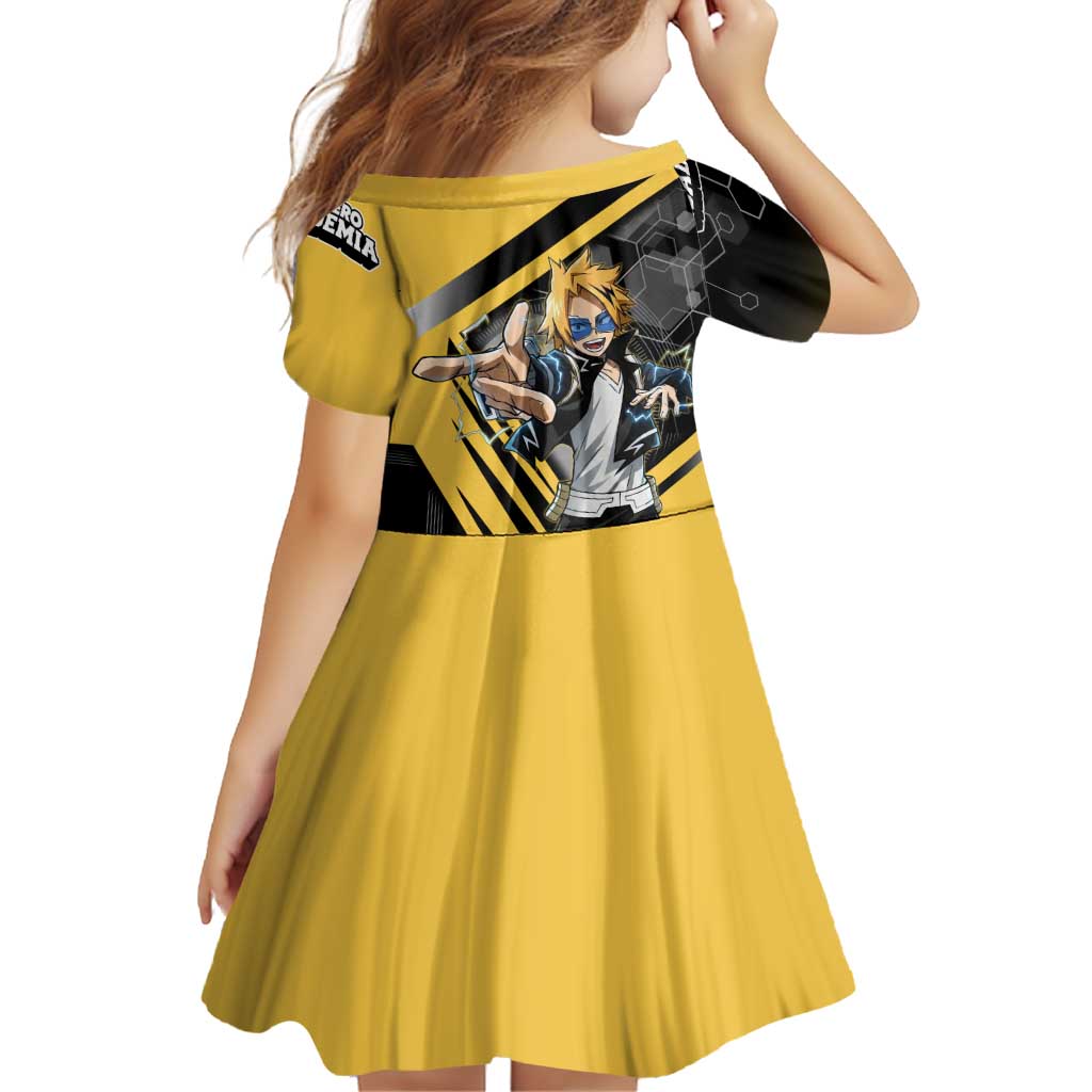 Denki Kaminari Family Matching Long Sleeve Bodycon Dress and Hawaiian Shirt Bold Anime Action Illustration with Electric Lightning Effects