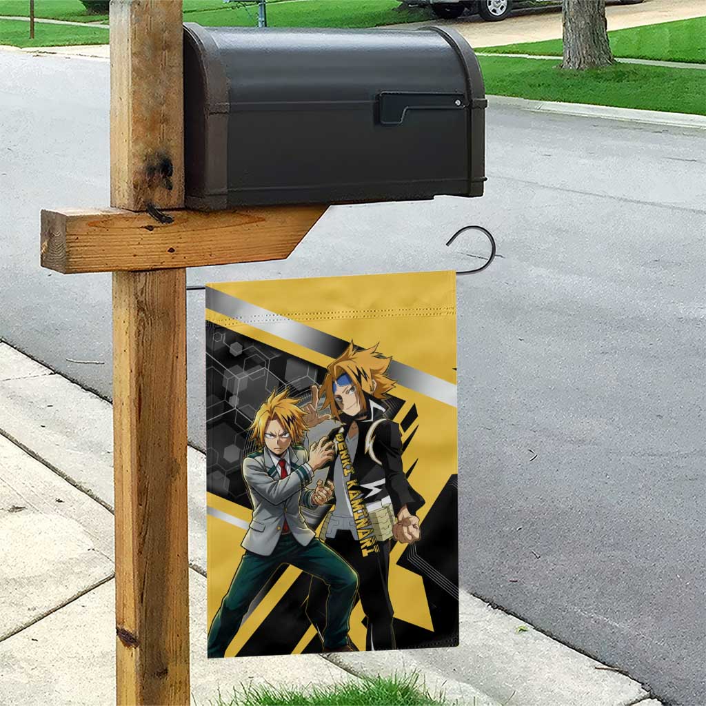 Denki Kaminari Garden Flag Bold Anime Action Illustration with Electric Lightning Effects