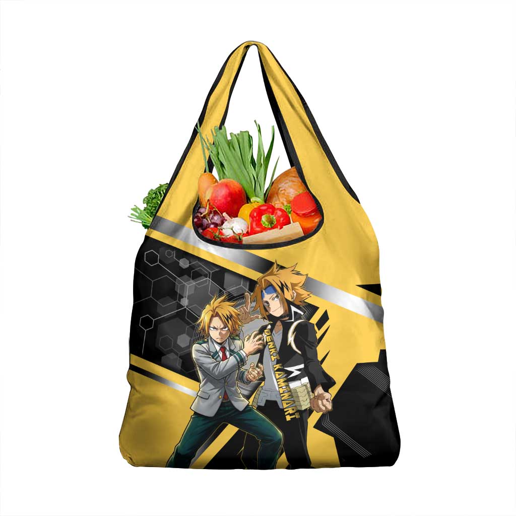 Denki Kaminari Grocery Bag Bold Anime Action Illustration with Electric Lightning Effects
