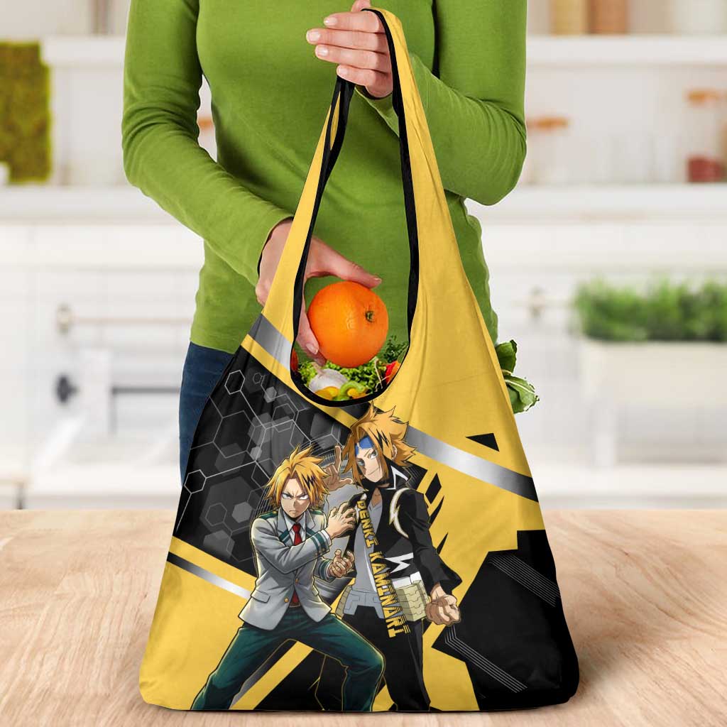 Denki Kaminari Grocery Bag Bold Anime Action Illustration with Electric Lightning Effects