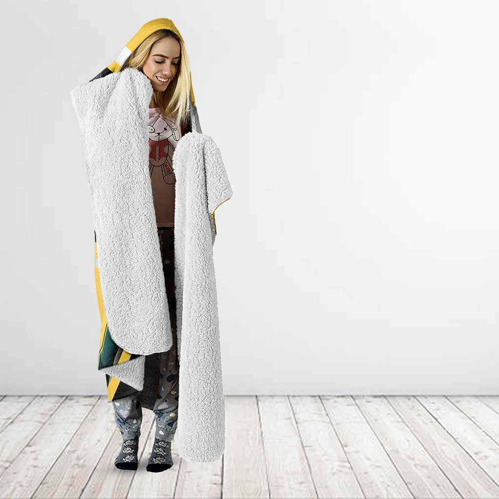 Denki Kaminari Hooded Blanket Bold Anime Action Illustration with Electric Lightning Effects